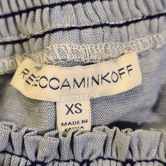 Rebecca Minkoff Blue Smocked Neckline Mini Dress XS (4502) - Picture 5 of 7